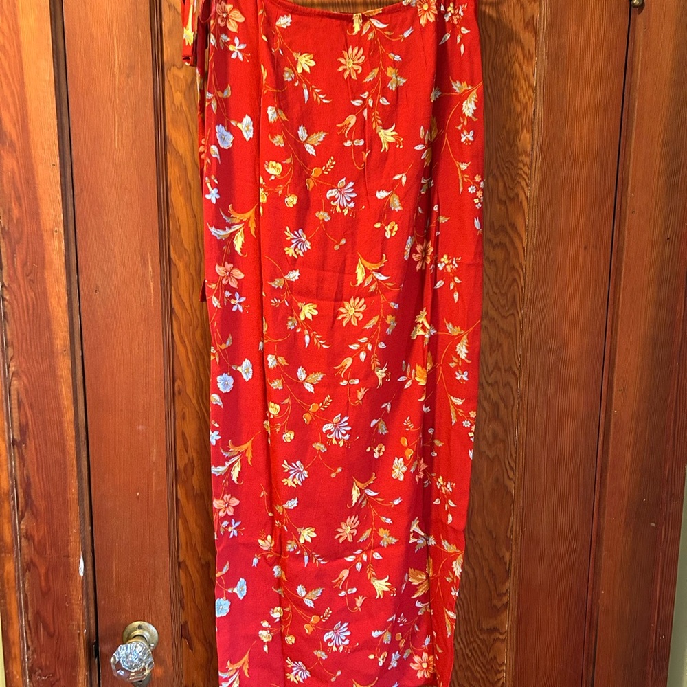 NWT Reformation Red Opal Low Waist Wrap Skirt - Picture 6 of 6